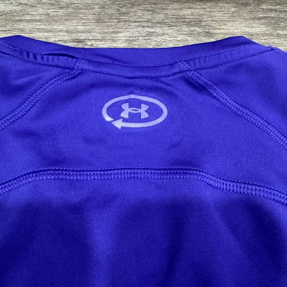 ! Under Armour UA Catalyst HeatGear Womens Short Sleeve Shirt Purple Medium - Picture 4 of 4
